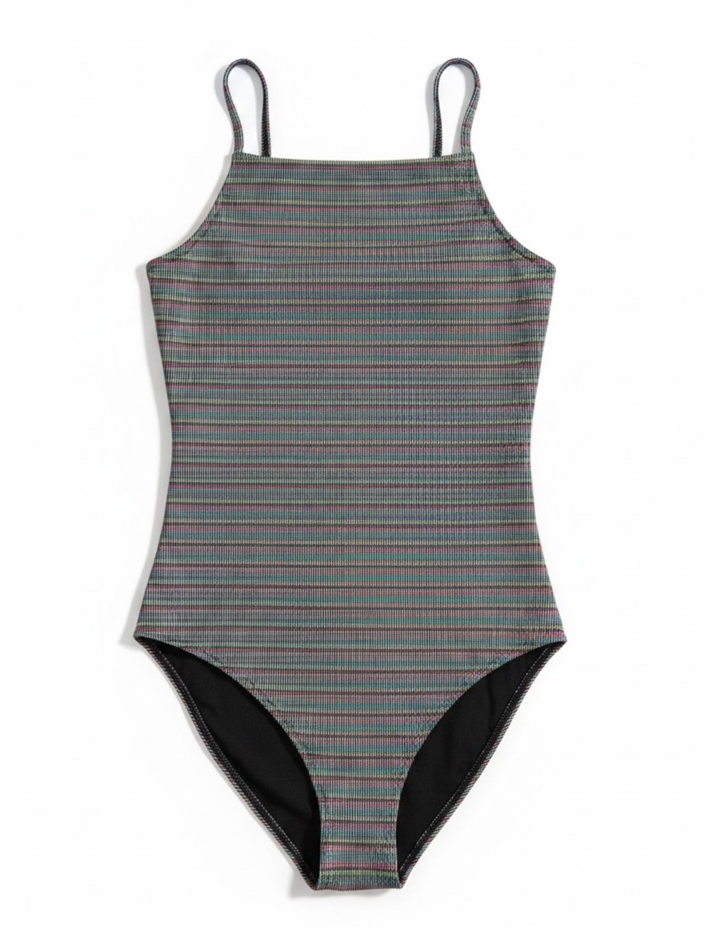 TOPSHOP Metallic Multicolor Stripe Bodysuit Tank Top/Cami US Size 0 - Picture 3 of 7